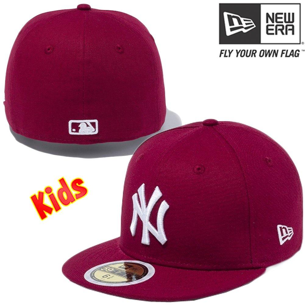 New Era 5950 Kids Cap White Logo Duck Canvas New York Yankees 11556992 Cardinal Snow White 6 12
