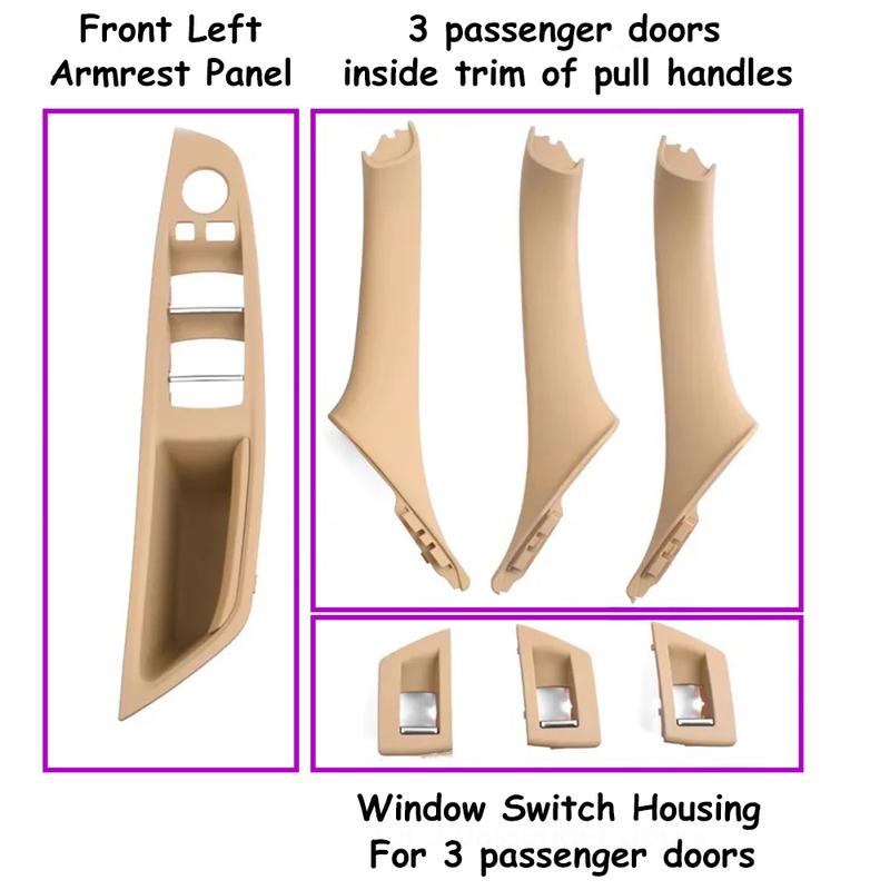 F10 F11 F18 7pcs Set LHD Interior Armrest Door Handle Panel Ide Trim Cover For BMW 5 Series 520i 523i 525i 528i 535i