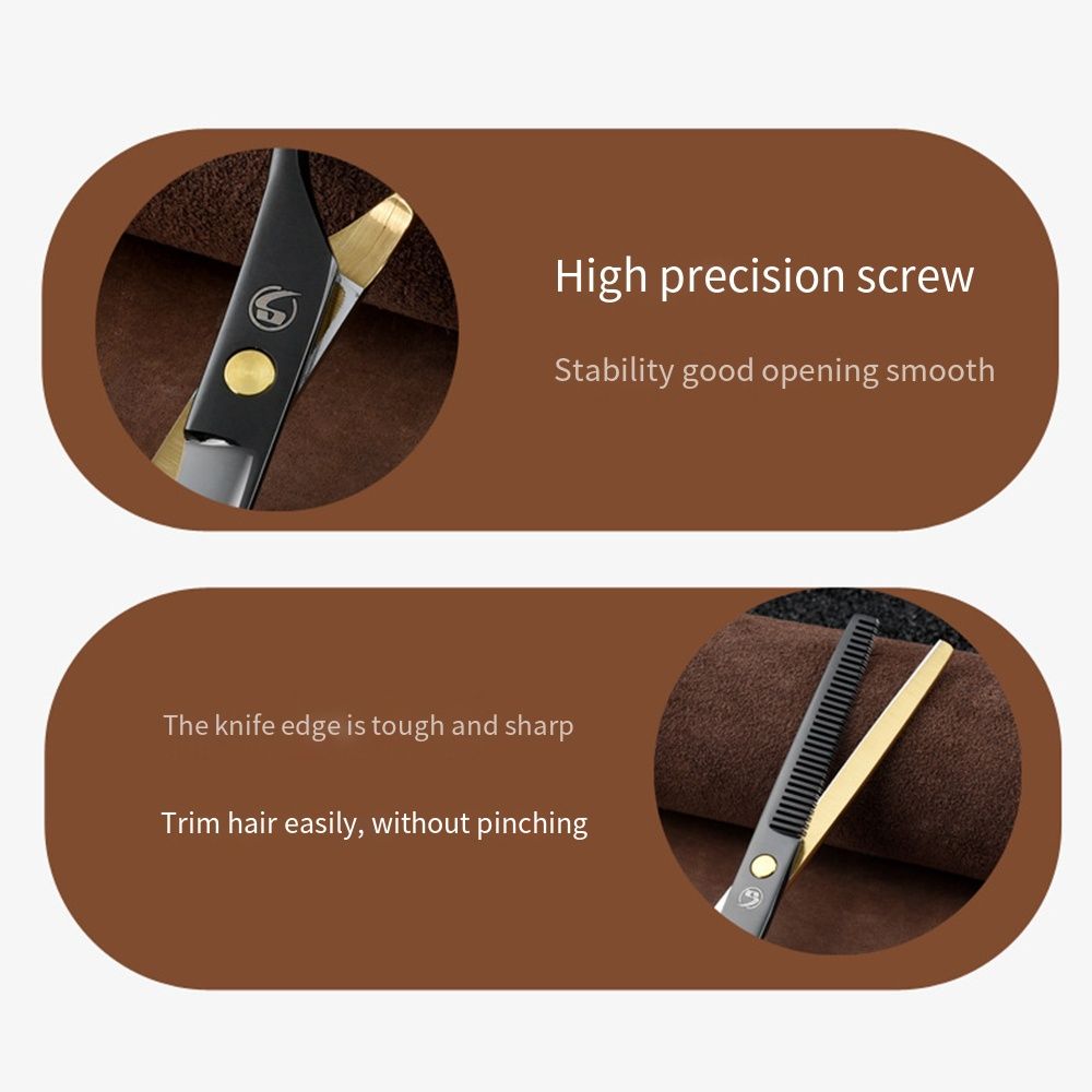 Professional Dog Grooming Scissors Black & Gold Pet Hair Grooming Scissor Thinning Pet Shears  Pet