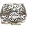Vintage Bridal Women's Antique Brass Purse Ethnic Handmade Metal Clutch Bag Silver