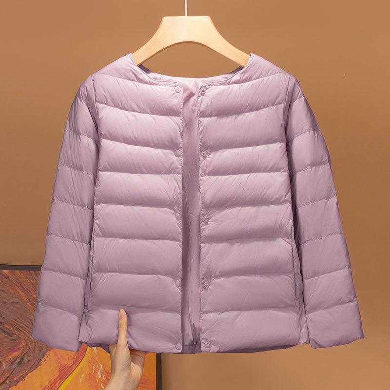 Winter white duck down children's down jacket liner round neck long sleeve boys and girls with light inner wear school uniform artifact