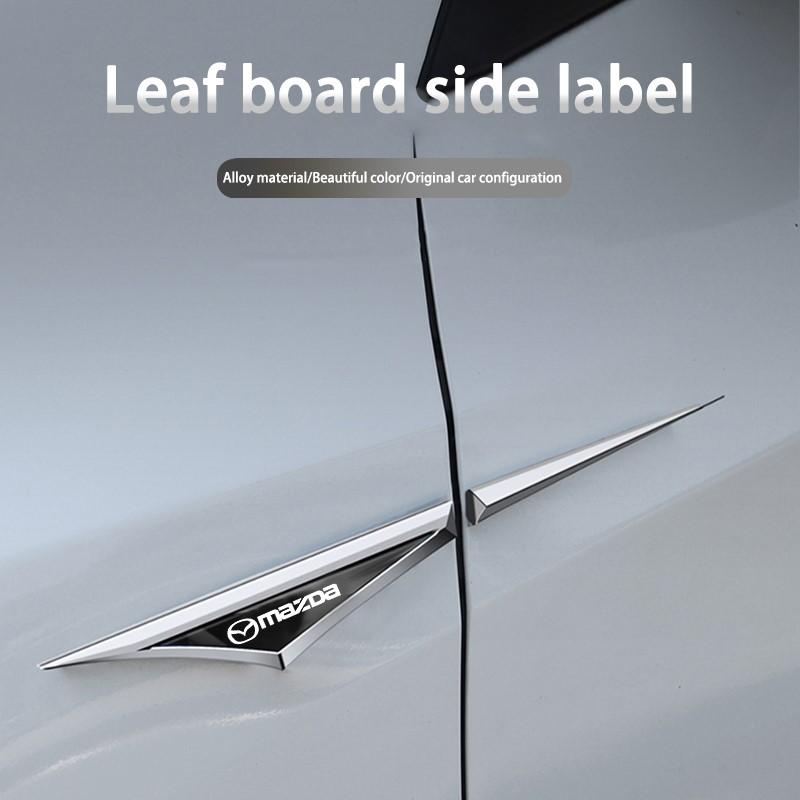 2PCS Car Stickers Badge Metal 3D Decorative Blade Style For Mazda 3 6 CX5 2 CX3 CX9 MX5 RX8 Axela Demio Atenza MS GJI CX7 MX3