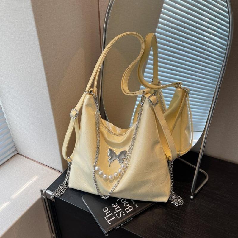 Summer New High-End Silver Underarm Bag Women'S Exquisite Chain Shoulder Bag Commuter Backpack