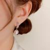 Women Retro Minimalist Micro Inlaid Zircon Pearl Fashion Earrings