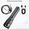 LED White Laser Built-in Battery Flash Light Emergency Spotlights 5km Most Powerful Led Flashlights LED 15000mah