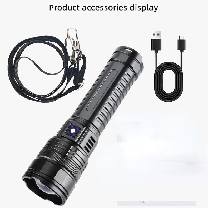 LED White Laser Built-in Battery Flash Light Emergency Spotlights 5km Most Powerful Led Flashlights LED 15000mah