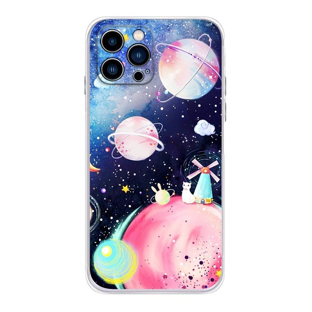 

solar system planets Phone Case For iPhone 17,16,15,14,13,12,11, Plus,Pro,Max,XR,XS,Plus,E,Mini Transparent Soft Cover iPhone16