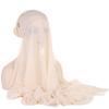 1Pc Muslim Shawl Scarf Chiffon Hijab Breathable Turban Head Wrap Women Solid Color Polyester With Inner Cap