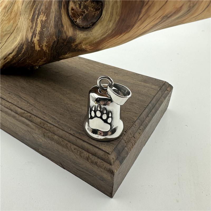 Bear Claw Vikings Necklace 316L Stainless Steel Jewelry Punk Biker Bell Pendant