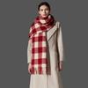 Amazon popular Christmas red plaid scarf foreign trade autumn and winter without hair loss imitation cashmere scarf shawl dual-purpose