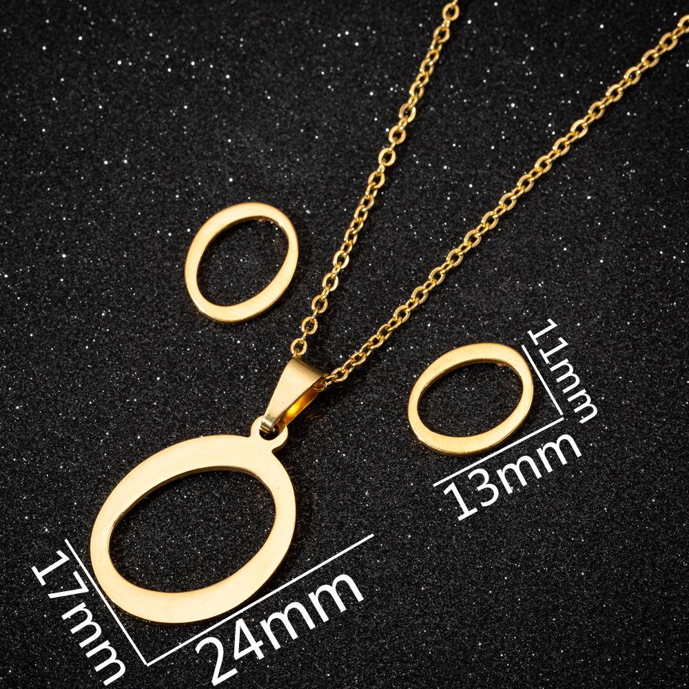 English Letter Necklace & Earring Set: Fashionable Jewelry for Women