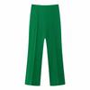 Women's High Waist Straight Leg Pants Solid Color Drapey Trousers Elegant Office Suit Pants