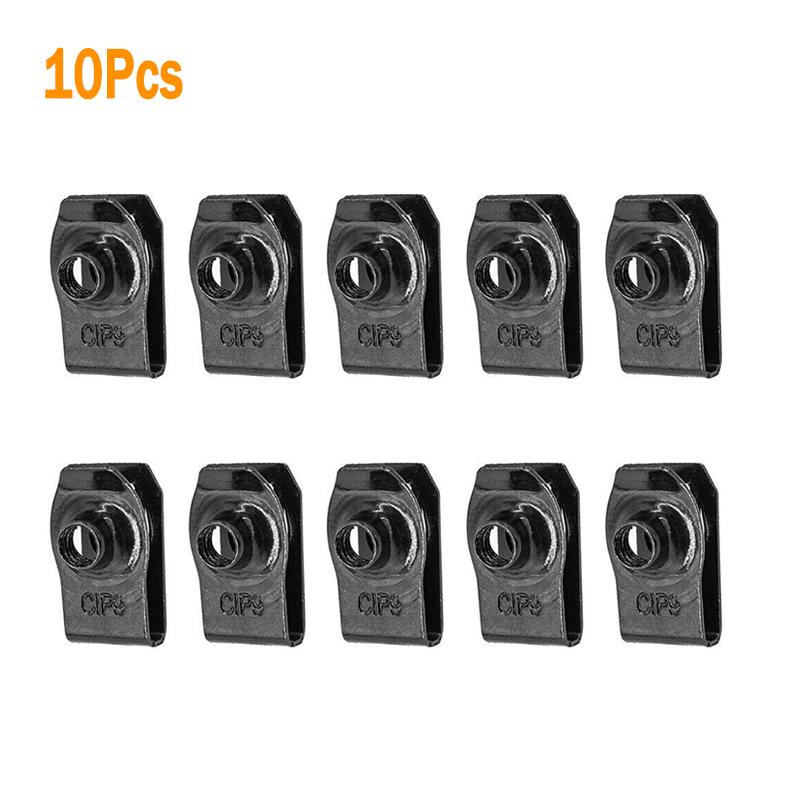 10Pcs Car Body Bolts & U-nut Clips M6 Engine Cover Undertray Splash Shield Guard Bumper Fender Retainer Fastener Rivet Screws