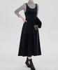 Maia Velvet Flower Dress - Teal Blue (Tencel T-Shirt Set)
