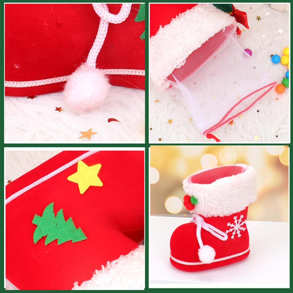 Christmas Candy Boots Bag Hanging Christmas Stockings Merry Christmas Socks Tree Hanging Fireplace Ornaments Decor