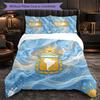 Argentina Football Pattern 3 Pieces Bedding Set Soft Microfiber Duvet Cover with Pillow Cases for Bedroom