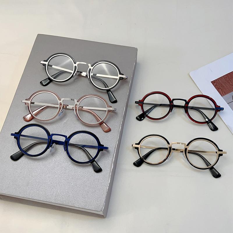 Vintage Round Glasses Men Punk Design Blue Light Blocking Optical Frames New Retro Fashion Non-prescription Eyeglasses