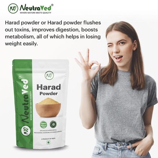 NeutraVed Harad Powder, 250g | Haritaki Fruit Powder, Terminalia Chebula, Natural | Stand Up Ziplock Pouch Reusable, 250g