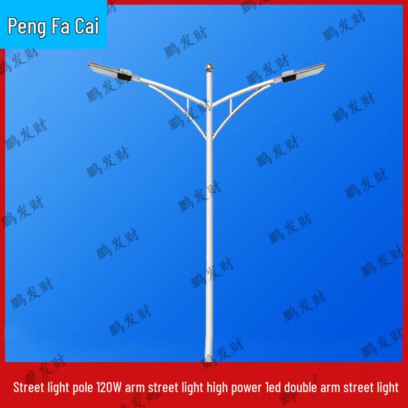 Pengfacai 120W LED Double Arm Street Light Pole