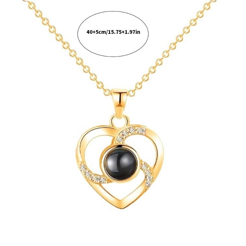 Unique Love Projection Necklace Hollow Heart Necklace Couples Jewelry Fashion Heart Neck Jewelry Suitable for Gifts