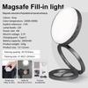 Foldable Mini Magsafe Selfie Light With Mirror For Cell Phone Pocket Magnetic Ring Light Photography Iphone 16/15 Samsung Led