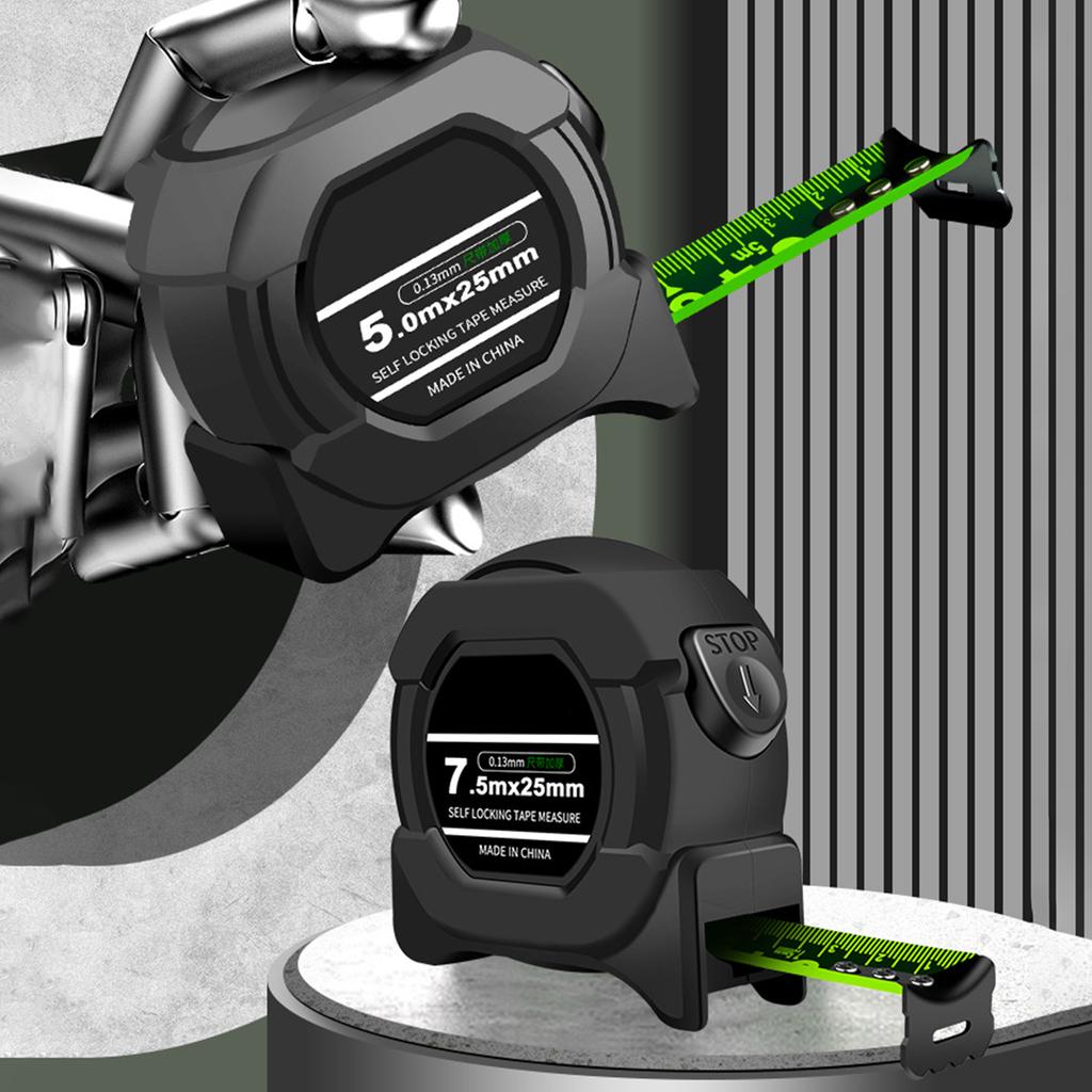 Flexible & Durable ABS Tape Measure with Clear Scale & Fluorescent Coating Reliable Self Locking Tape Measure for Home