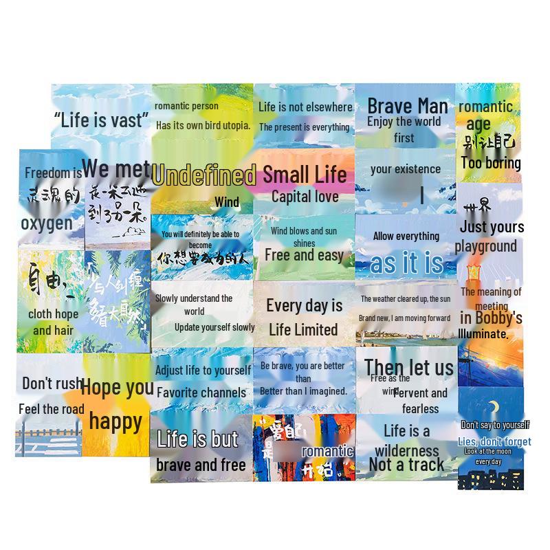 Wilderness Hand-painted Artistic Postcards - Graffiti Style Dorm Wall Decor Cards