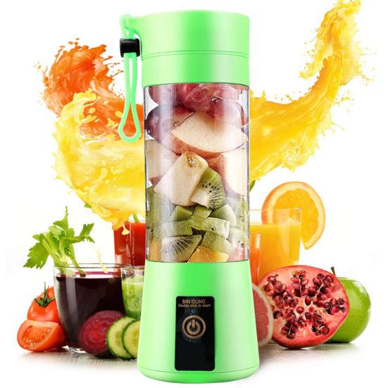 Portable Home USB Electric Fruit Extractor Rechargeable 4-Blade Juice Blender