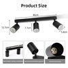 Matte Black GU10 Track Light Fixtures Directional Adjustable Flush Mount Ceiling Spotlight for Kitchen Living Room Hallway