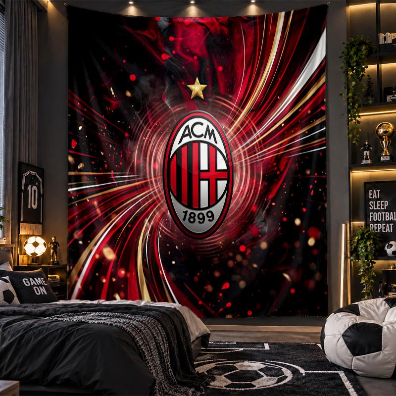 Wall Hanging Tapestry AC Milan Print Cloth for Living Room Bedroom Home Decor