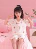 Girls' Summer Cloud Cotton Pajama Set - Short Sleeve V-Neck, Light Two-Piece Homewear
