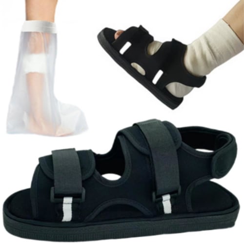 

ORIJIRI Cast Sandals, Convenient for Foot Fractures, Sprains, and Rehabilitation, Single Foot or Ambidextrous, Adjustable, Sizes 22-29cm (28cm)