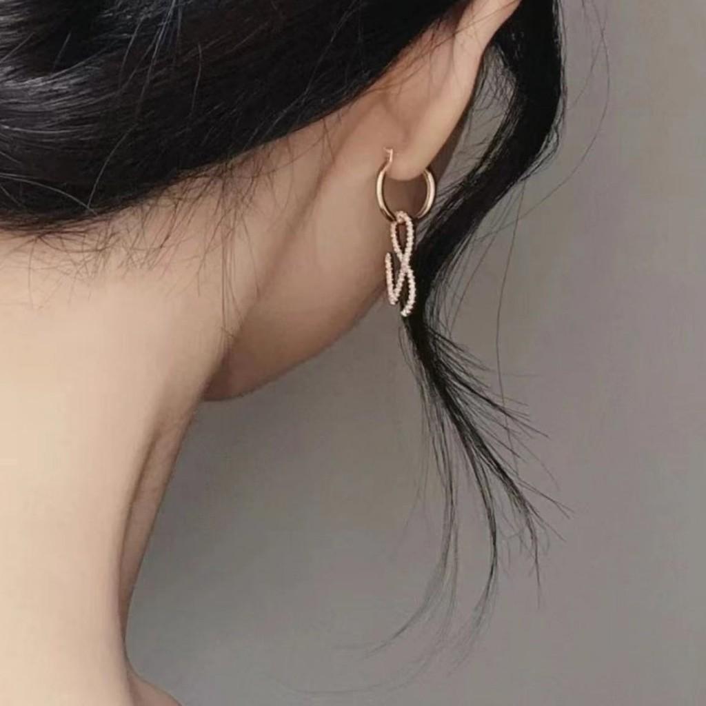 Kpop Idol JK Ear Studs Golden Logo Earring Korean Fashion