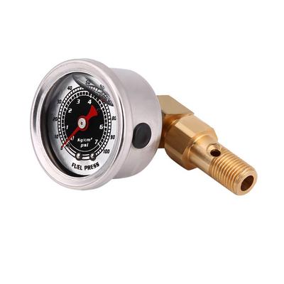 Qiilu Fuel Pressure Gauge Fuel Pressure Regulator Gauge Hose Kit 0-100PSI (Black)