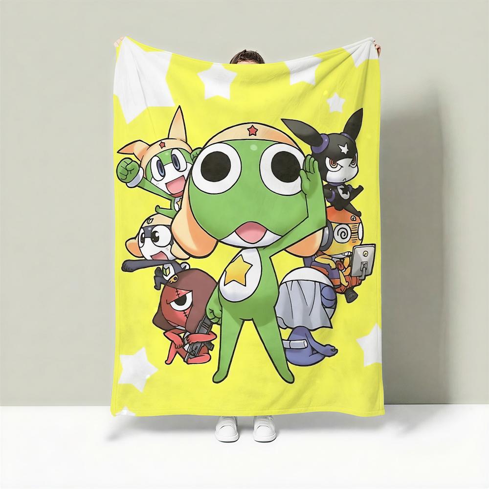 Cartoon K-Keroro Gunsou Throw Lightweight 240g Flannel Blanket Soft Skin-friendly for Summer Cooling