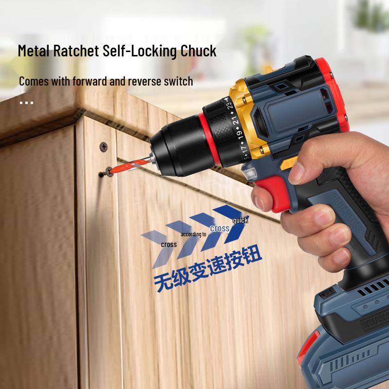 Cross 21V Lithium Battery Hand Drill Screwdriver - Multifunctional Electric Impact Tool
