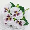Silk Cloth Artificial Pansy Flowers Dyed Edged Flower Bouquet Simulation Flowers  Photography Props