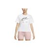 Nike Sportswear Boxy Large Logo Print Crew Neck Short Sleeve T-Shirt Women Tops White DQ3269-100