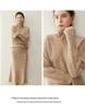 Autumn Winter Retro Cable Knit High Neck Cashmere Women's Sweater - Loose Fit, Solid Color Pullover