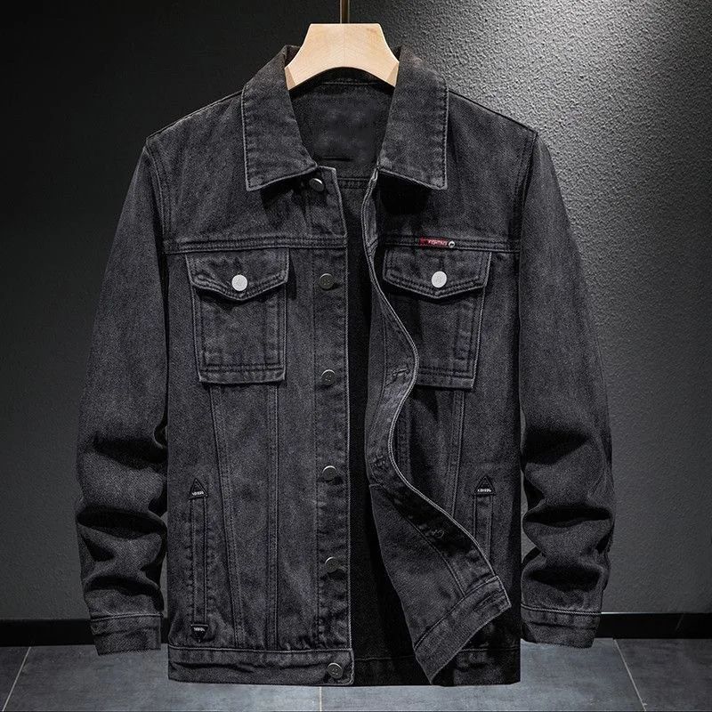 

Men s Standing Denim Jacket Casual Loose Denim Jacket Plus Size Jacket XS