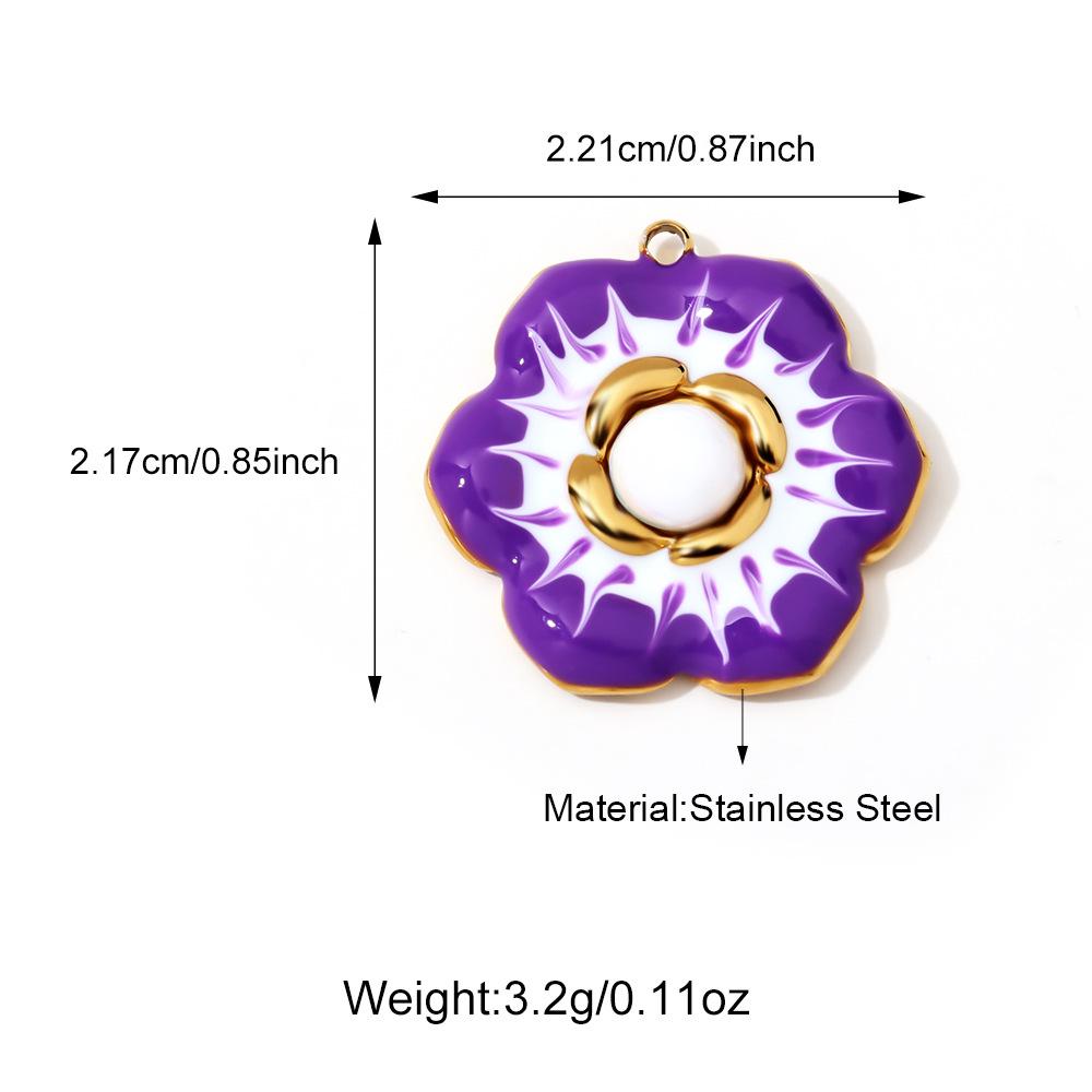 Three-Dimensional Rose Devil's Eye Cross Stainless Steel Pendants for DIY Necklaces