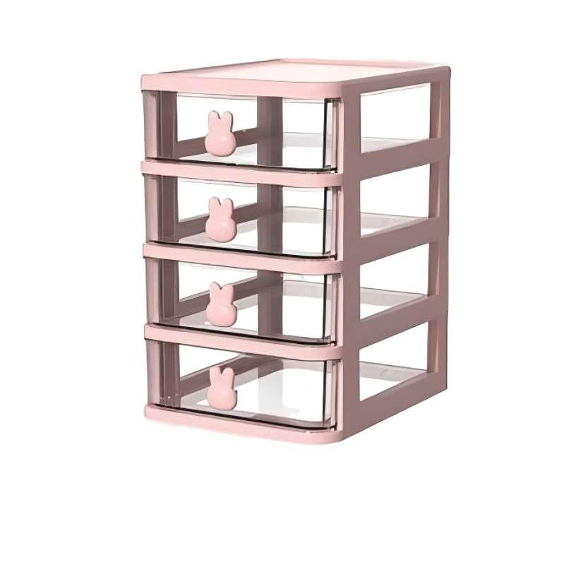 Cartoon Hase Kunststoff Schubladenorganizer mit Fächern zur Aufbewahrung von Schmuck und Kosmetik