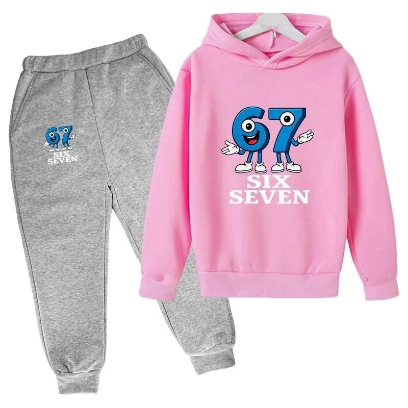 Sei Sette Divertente Stampa Cartone Animato Set Bambini Bambini Primavera Autunno Casual 2 Pezzi Felpa+Pantaloni Jogging Tute Ragazzi Ragazze Vestiti
