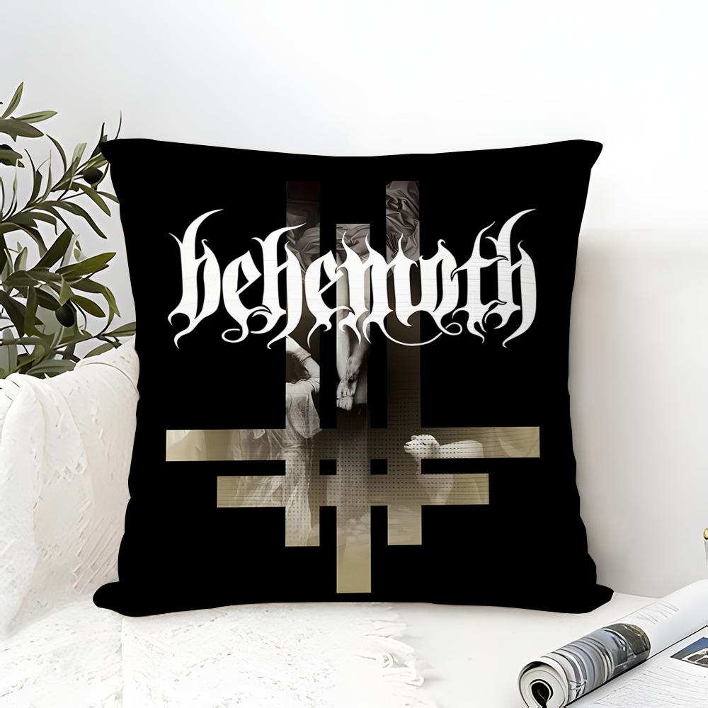 

Black Metal Band Behemoth Pillow Case Cotton Linen Fabric Square Zipper Pillowcase Home Decorative Living Room 30X30cm