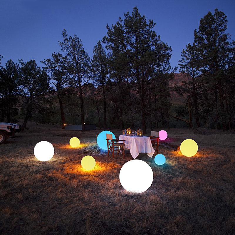 12-25cm LED Luminous Ball Lamp RGB Charging Remote Control Outdoor Waterproof Decorative Atmosphere Lamp Courtyard Lawn Lamp Hot