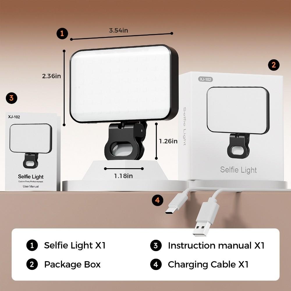 USB Rechargeable LED Fill Light 3 Modes Mini Selfie Light LED Selfie Light  For Phone Laptop Tablet