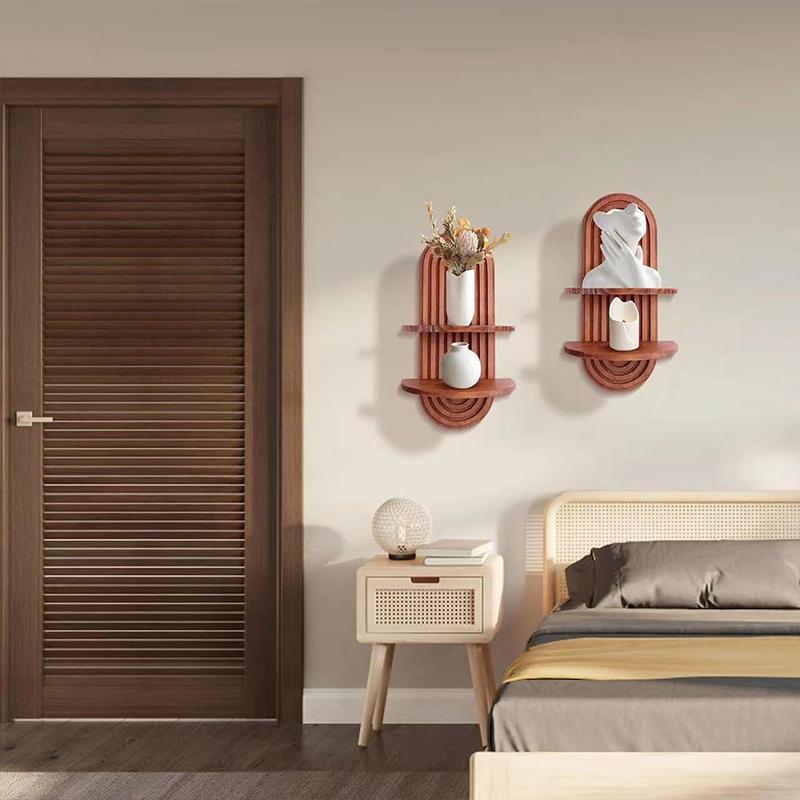 1set Wall Hanging Rack Floating Shelf Arched Storage Rack Geometric Display Rack Boho 2 Colors