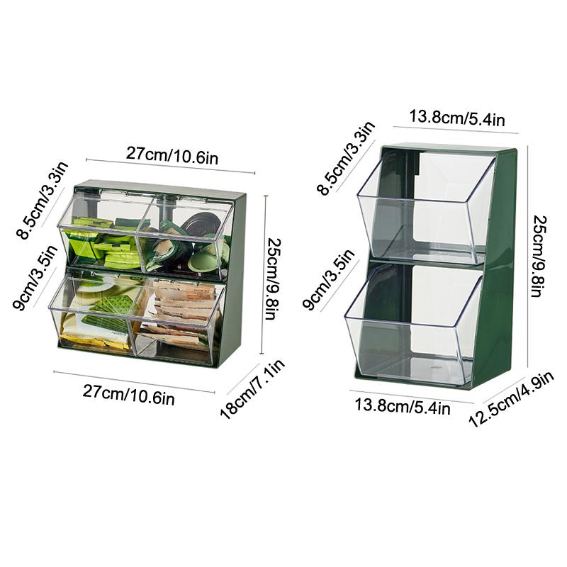 Transparent Tea Bag Storage Box Acrylic Storage Divider Box Tea Bag Storage Box Coffee Capsule Sorting Box Sealed Storage Tank