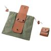 Collapsible Canvas Storage Bag PU Leather Outdoor Foraging Bag Garden Picking Pouch  Tool Storage