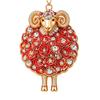 Artificial Rhinestone Goat Pendant 2D Flat Animal Hanging Decoration  Christmas Tree Ornament
